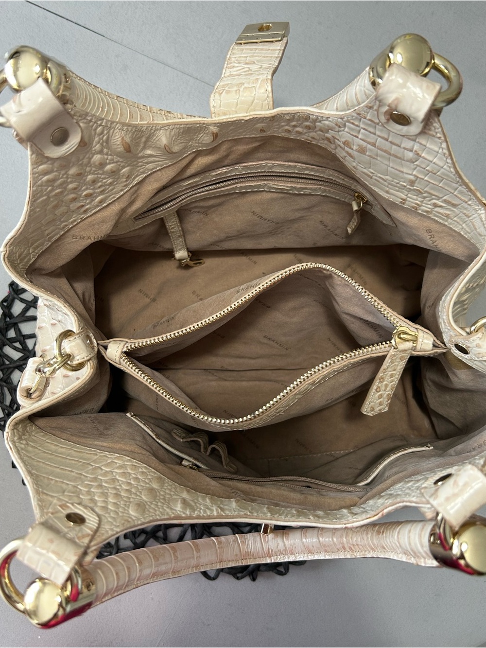 Brahmin Elisa Cava Melbourne Leather Satchel / Shoulder Bag - Picture 10 of 13